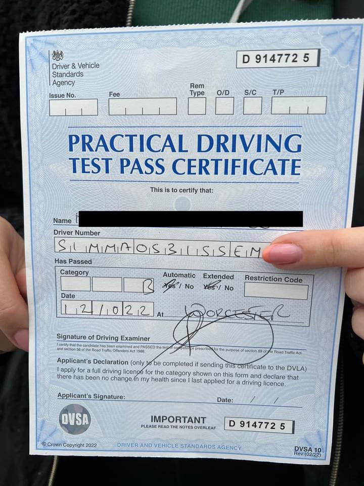 Get UK DVLA Practical Driving Test Certificate Online